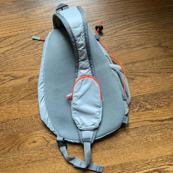Eddie Bauer Ripstop Nylon Backpack Sling Messenger Bag Unisex Gray & Orange main image 4